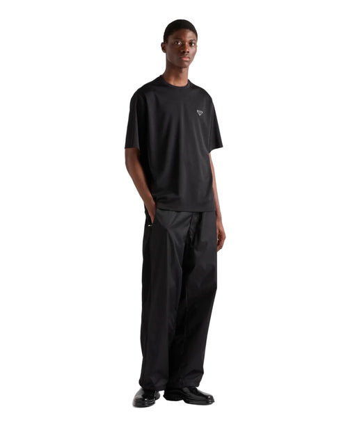Black Cotton Allover Print T-shirt