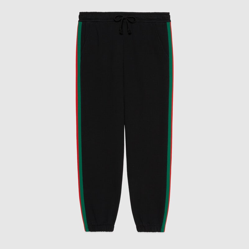 GUC The North Face x Gucci Web print cotton jogging bottoms - Styledistrict