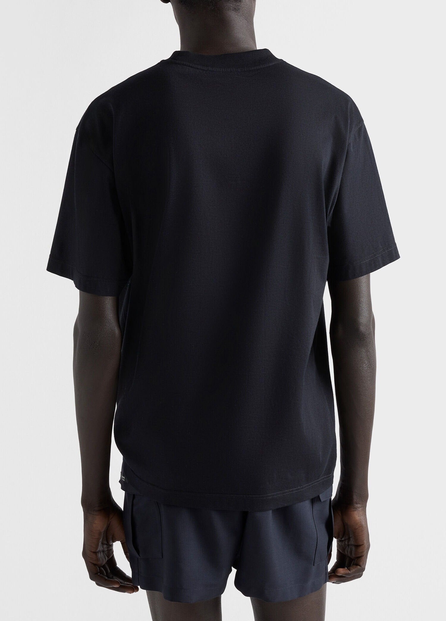 Crest Logo Black Cotton T-shirt