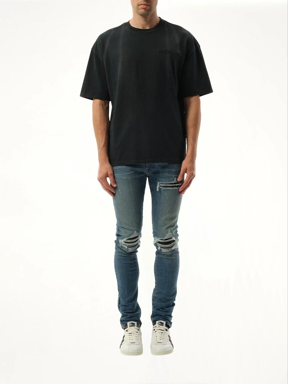 Black T-shirt with Logo Embroidery