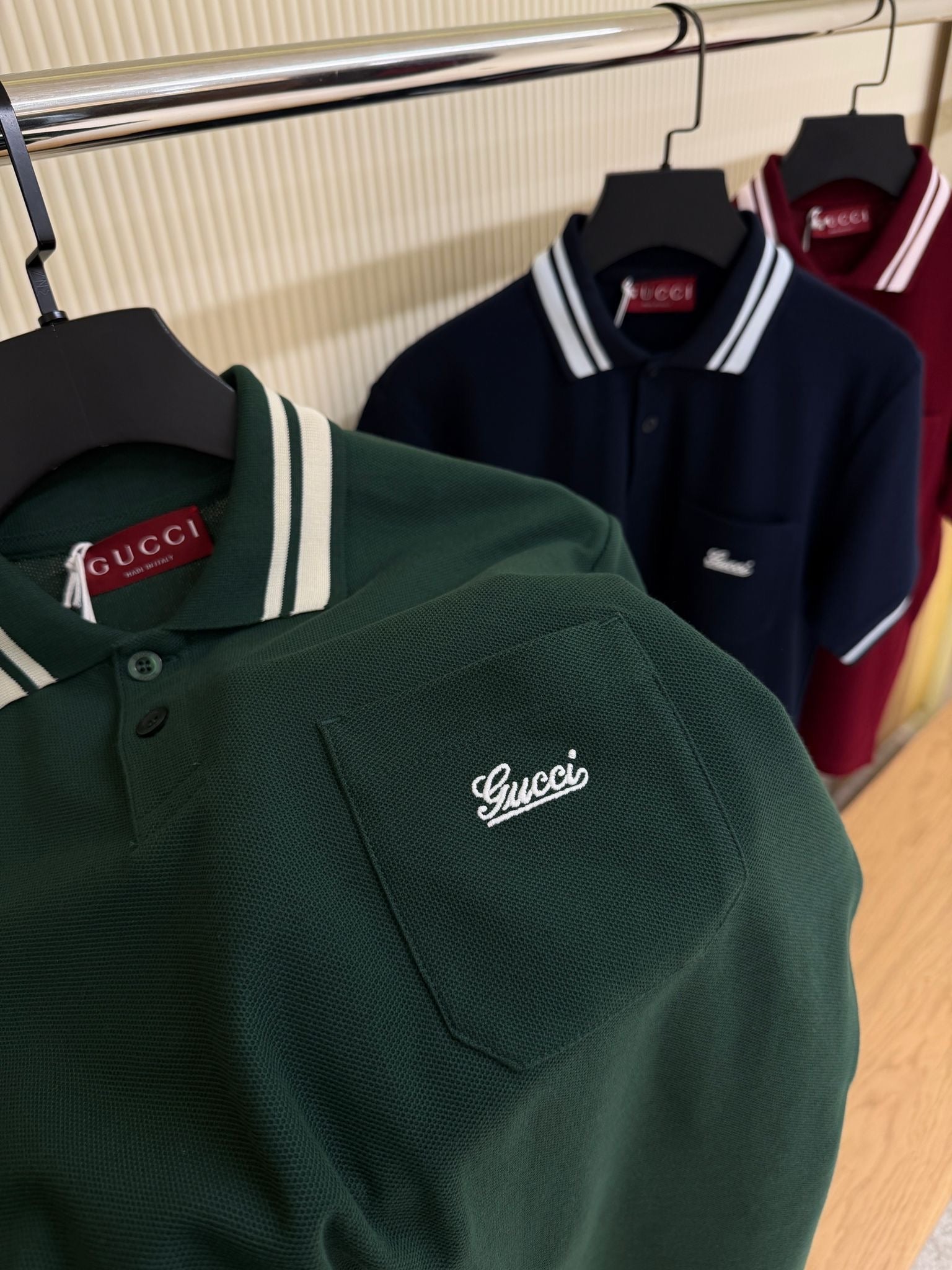 Green Logo-Embroidered Piqué Polo
