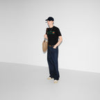 Printed Cotton Jersey Navy T-shirt