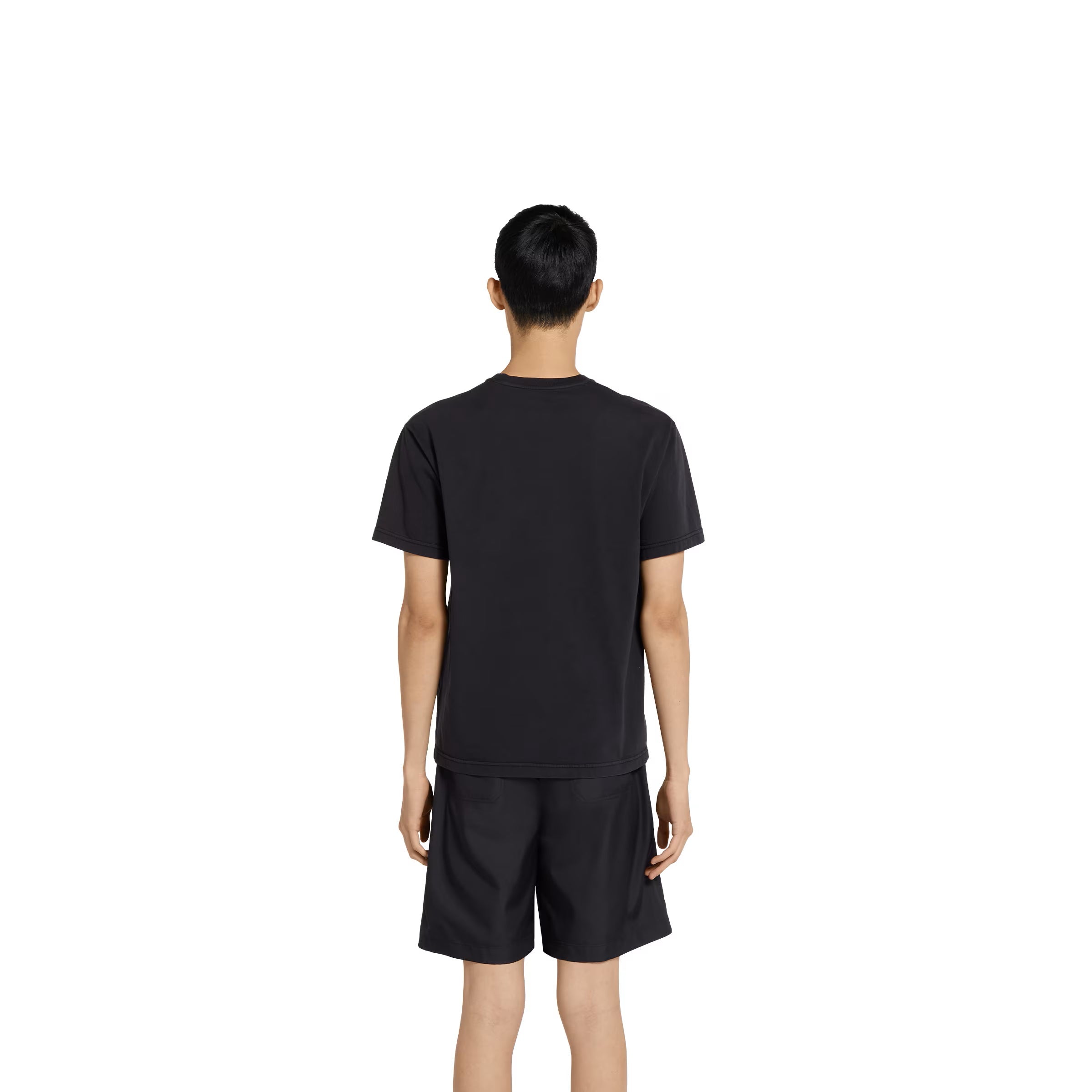 Printed Cotton Jersey Black T-shirt