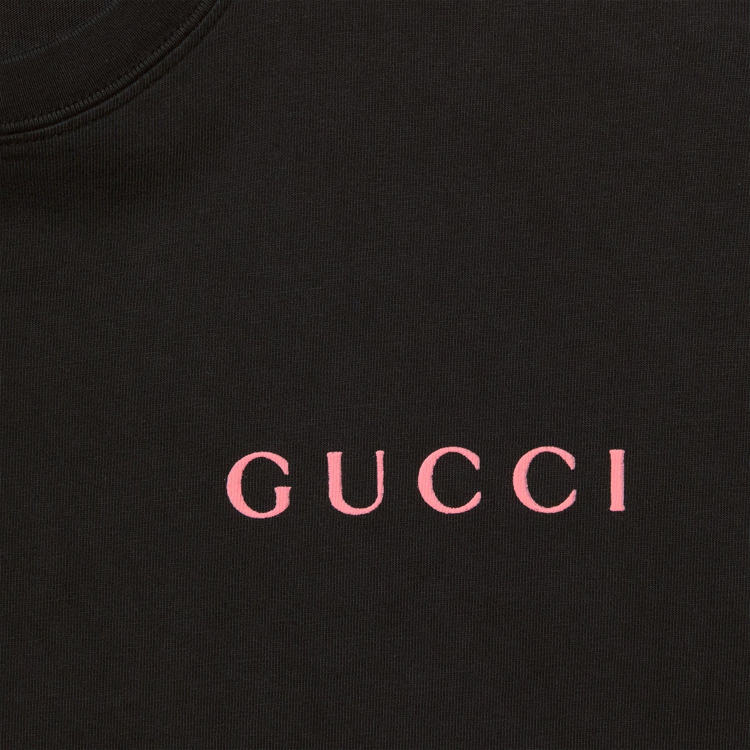 Printed Cotton Jersey Black T-shirt