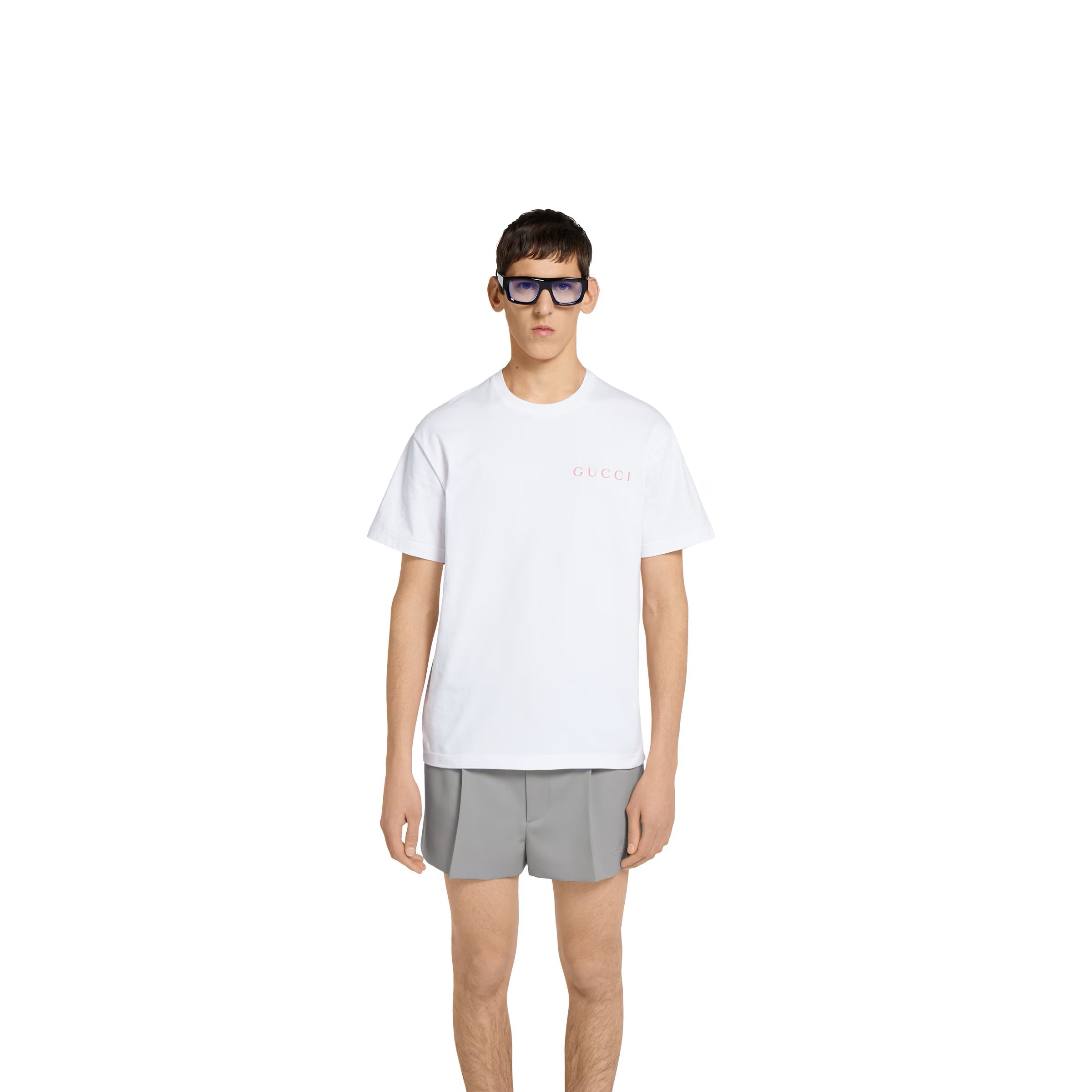 Printed Cotton Jersey White T-shirt