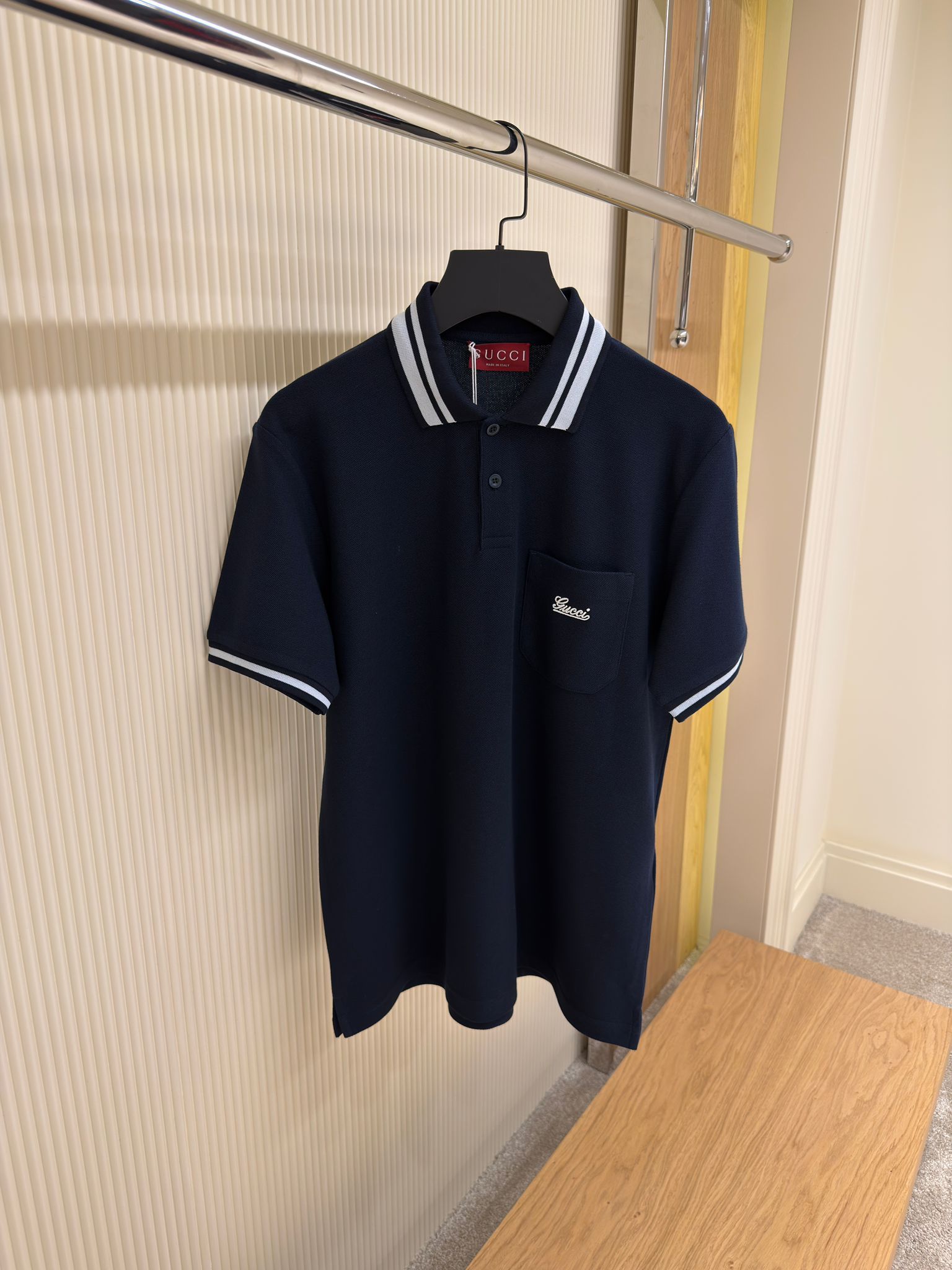 Navy Blue Logo-Embroidered Piqué Polo