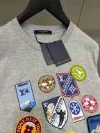 Signature Patches Grey Cotton T-shirt