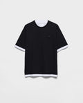 Black And White Layered T-shirt with Triangle Logo