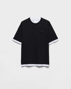 Black And White Layered T-shirt with Triangle Logo