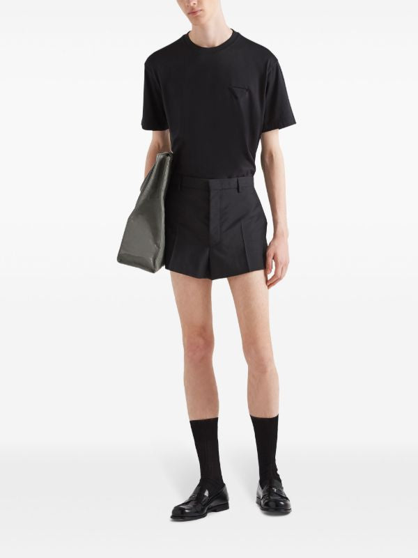 Black Cotton Logo Patch T-shirt