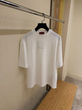White Cotton Oversize T-shirt with GG Embroidery