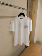 White Cotton Printed Signature Motif T-shirt