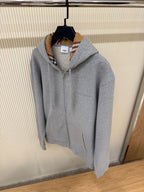 Grey Cotton Zip-up Sweatshirt