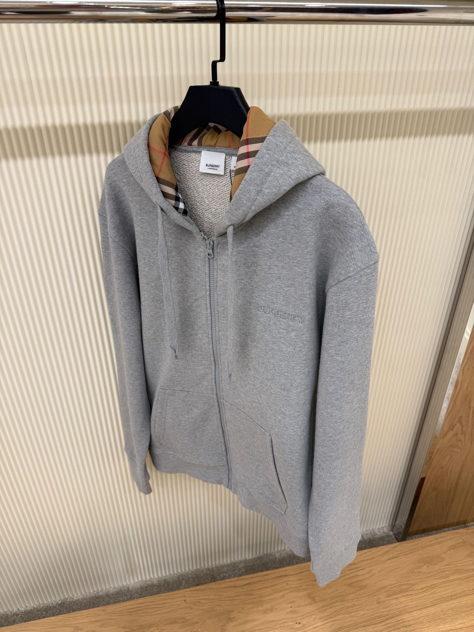 Grey Cotton Zip-up Sweatshirt