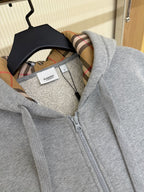 Grey Cotton Zip-up Sweatshirt