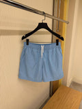 Baby Blue Monogram Elastic Waist Swim Shorts