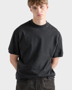 Logo Label Asphalt Gray Cotton T-shirt