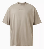 Distressed Effect Beige Oversize T-shirt