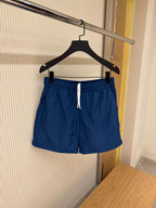 Navy Blue Monogram Elastic Waist Swim Shorts