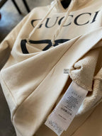 Interlocking G Logo White Oversized Hoodie