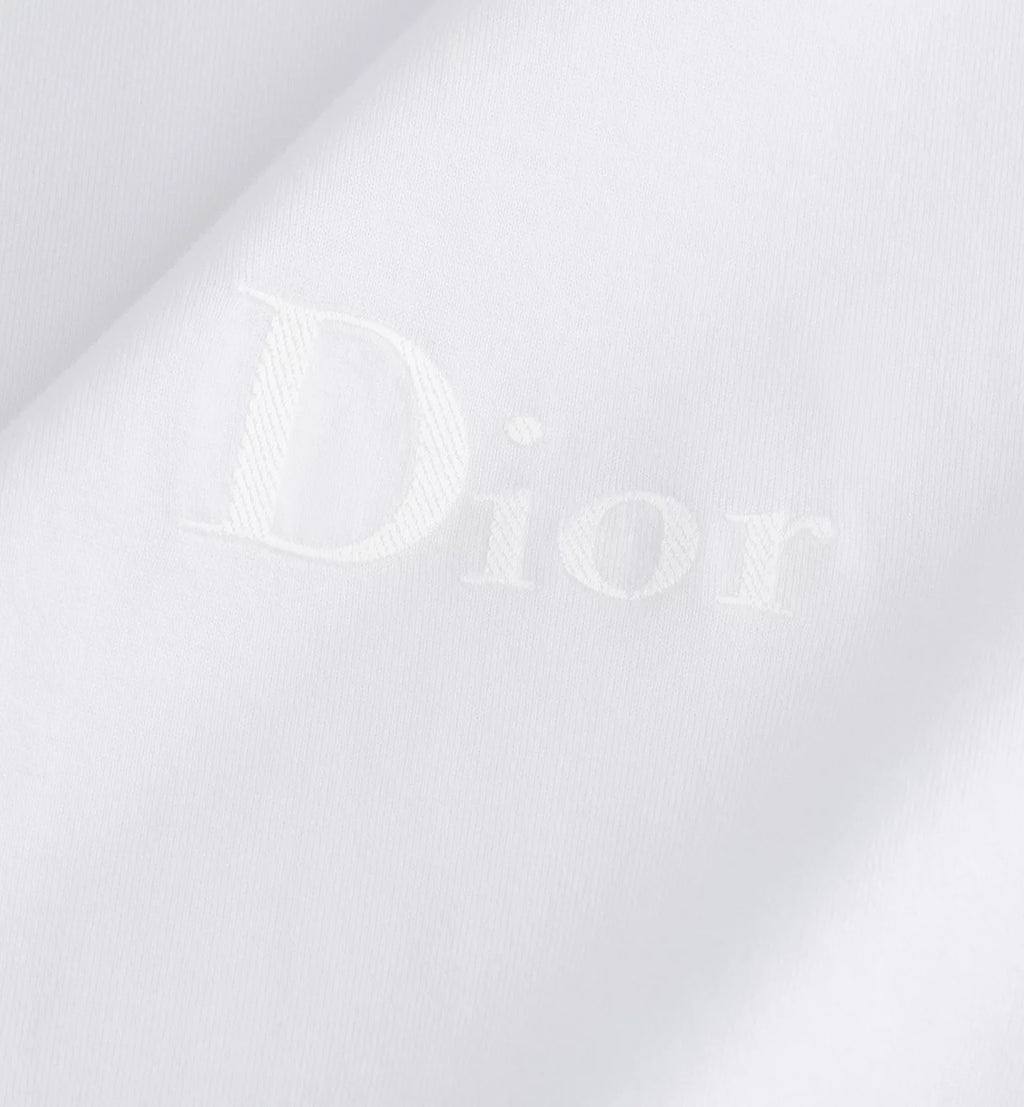 Relaxed fit White T-shirt with Logo Embroidery