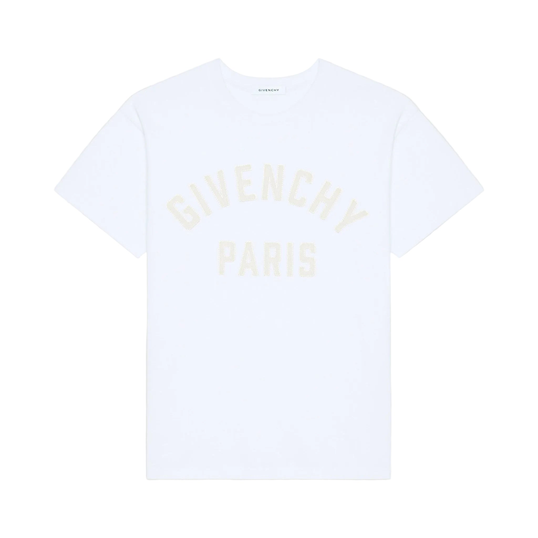 White Cotton T-shirt with Embroidery