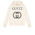Interlocking G Logo White Oversized Hoodie