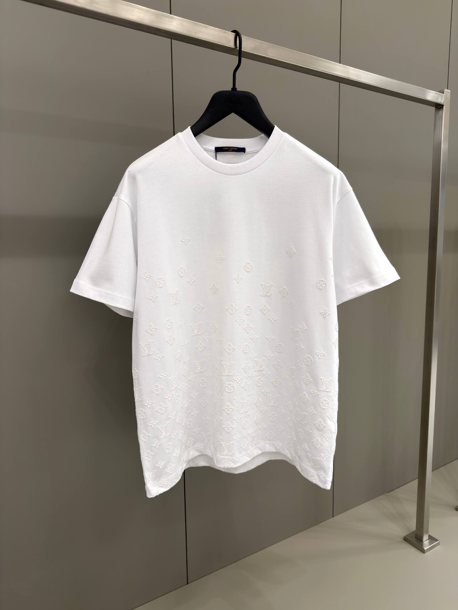 Flock Print Monogram Gradient White T-shirt