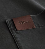 Grey T-shirt with Pocket and Leather Patch