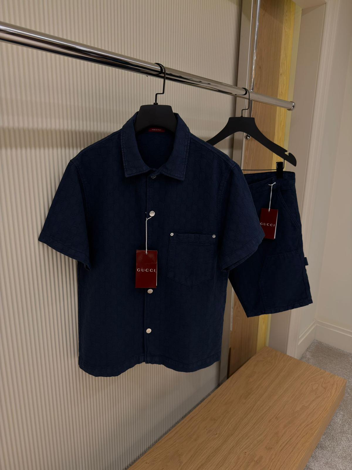 Dark Blue Set - Shirt and Shorts