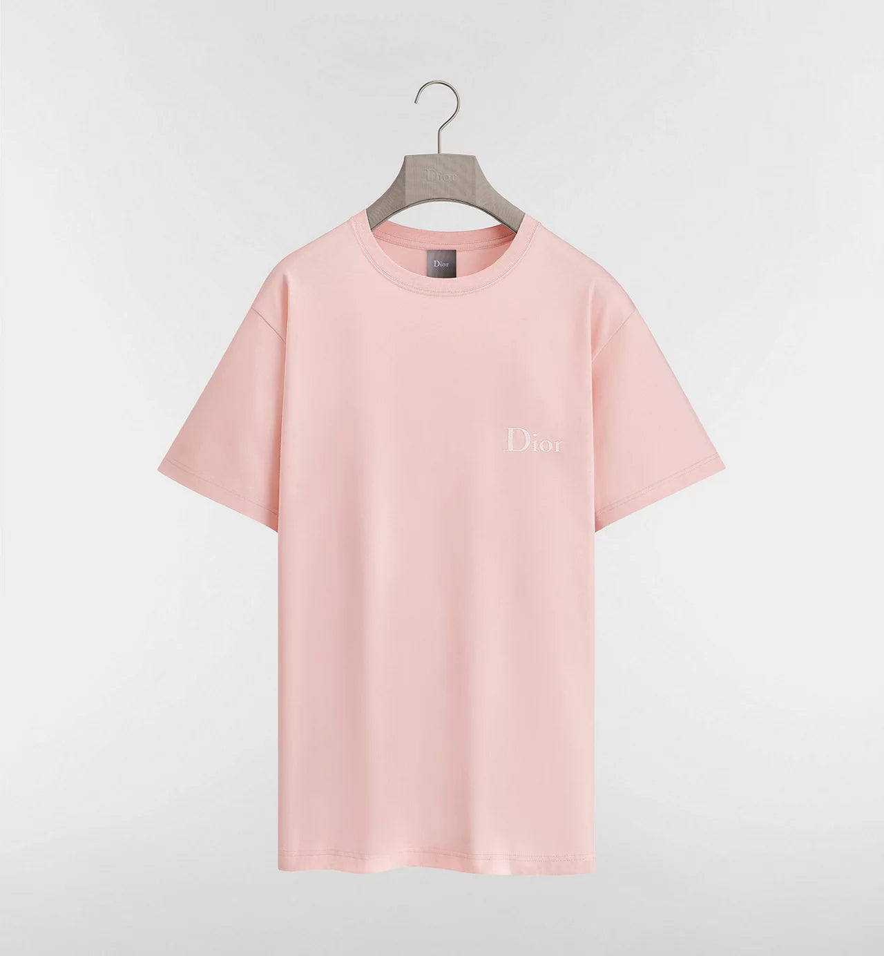 Relaxed fit Pink T-shirt with Logo Embroidery