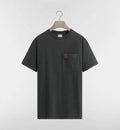 Grey T-shirt with Pocket and Leather Patch