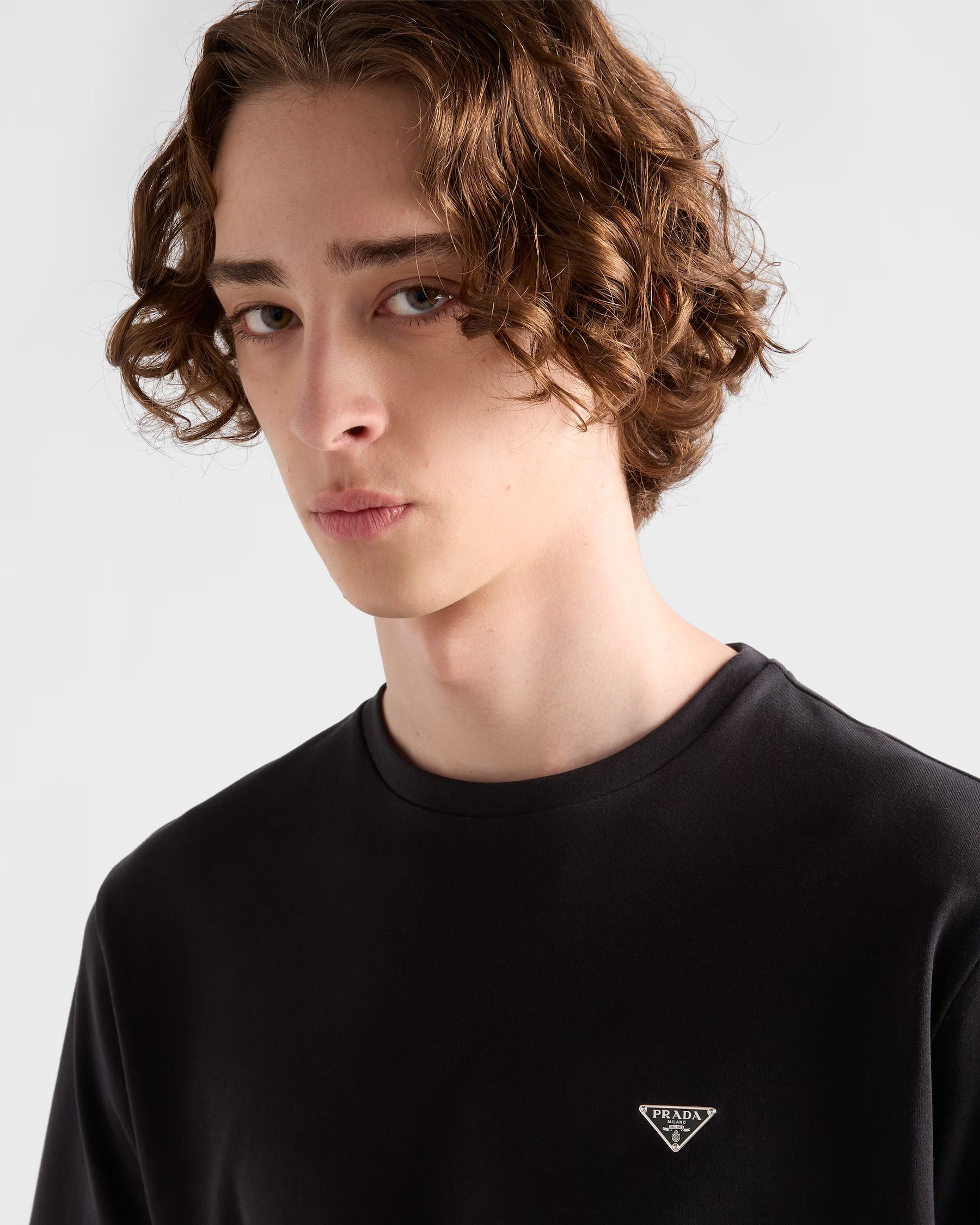 Black T-shirt with Metal Triangle Logo