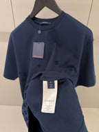 Flock Print Monogram Gradient Navy Blue T-shirt
