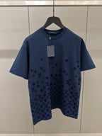 Flock Print Monogram Gradient Navy Blue T-shirt