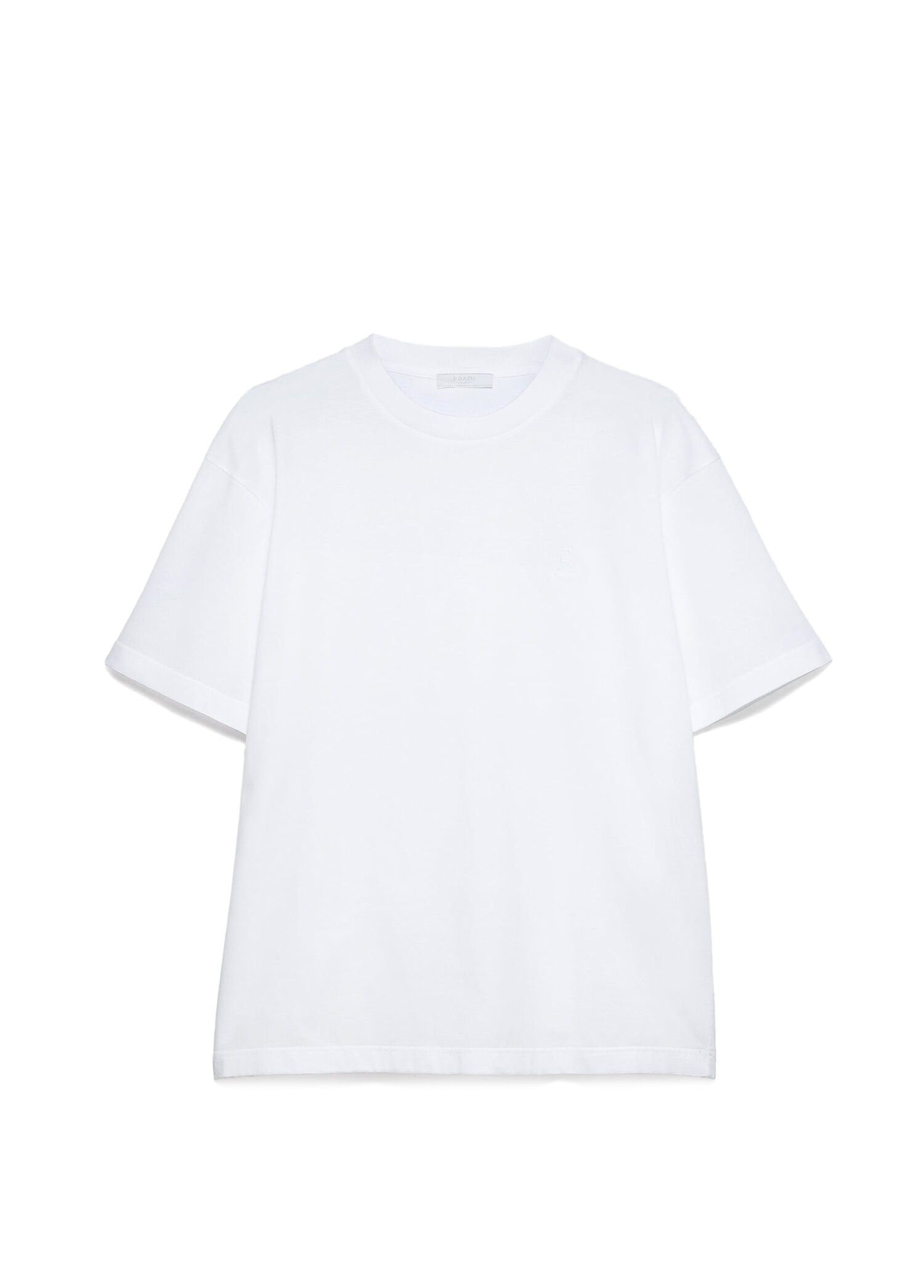 Crest Logo White Cotton T-shirt