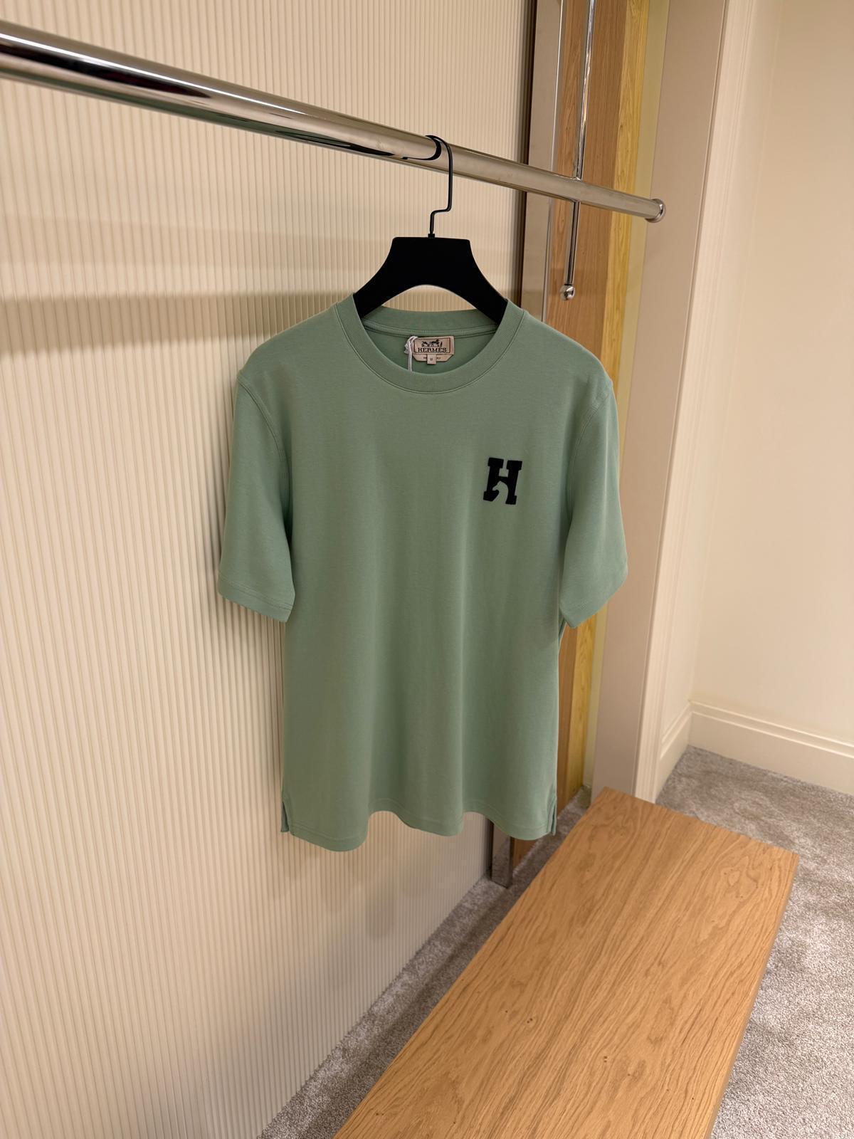 Green Cotton T-shirt with Patch