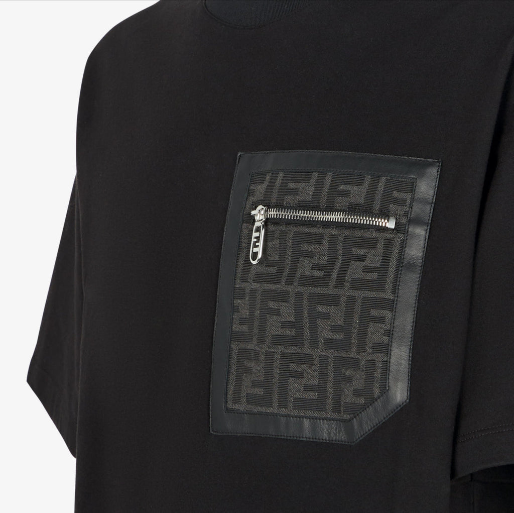 Black Jersey Zip-Pocket T-shirt