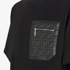 Black Jersey Zip-Pocket T-shirt