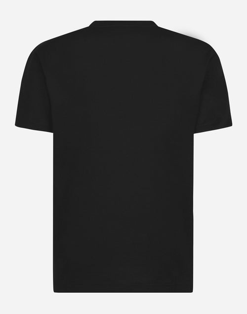 Black Cotton T-shirt with DG embroidery and patch - Exclusive Wear