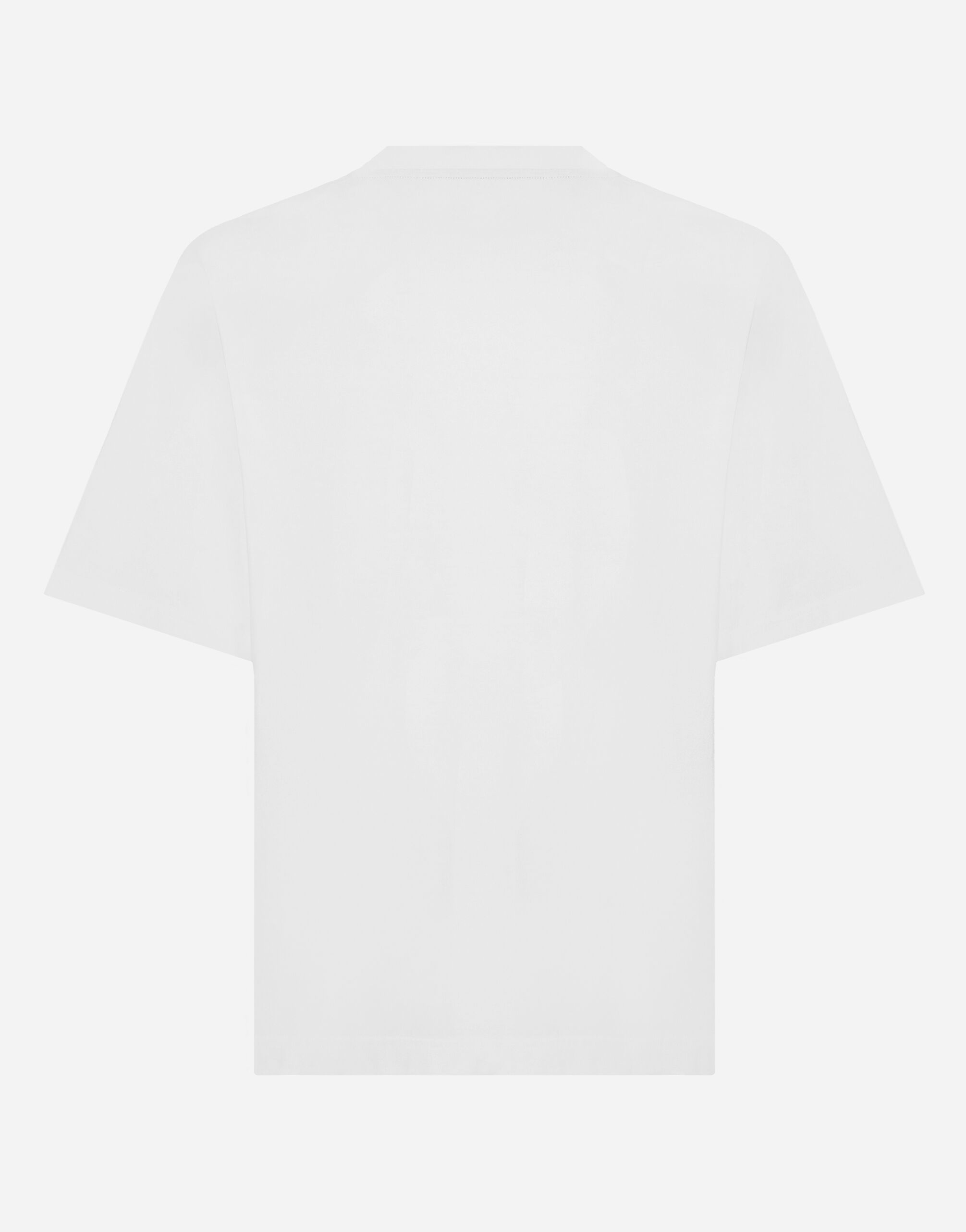White Cotton T-shirt with DG logo print - Exclusive Wear