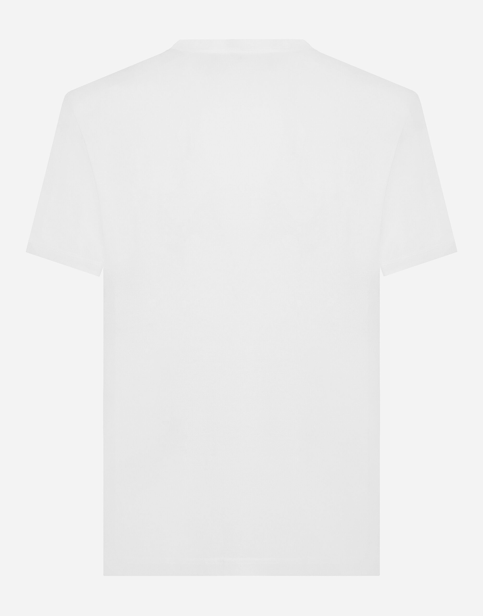 White Cotton T-shirt with DG Patch