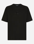 Rhinestones-detailed DG Patch Black T-shirt