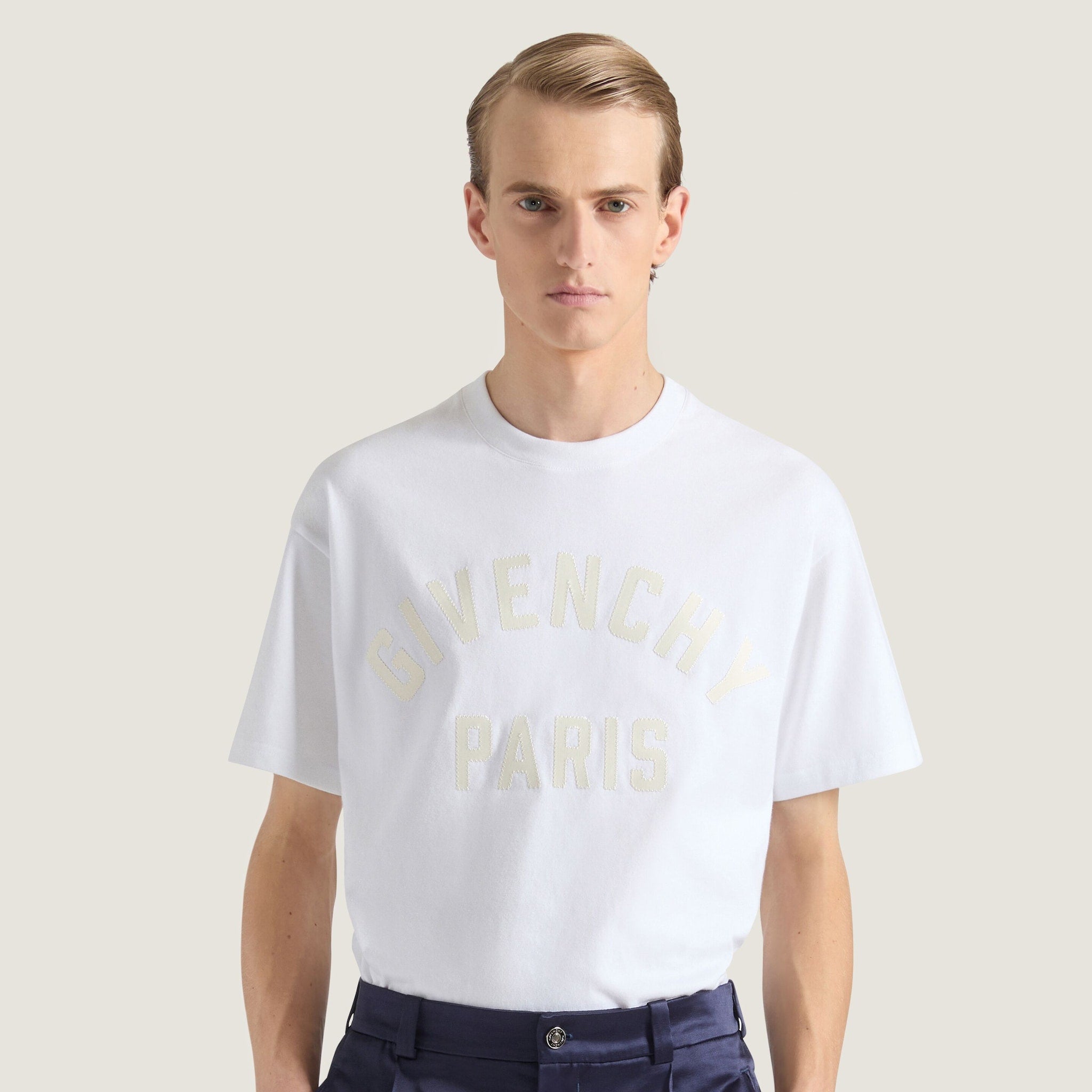 White Cotton T-shirt with Embroidery