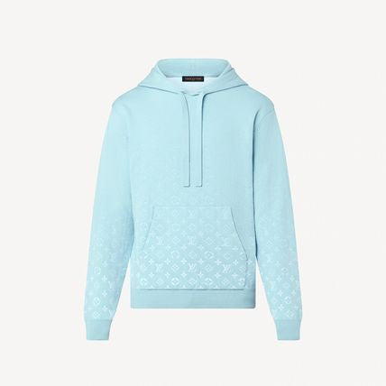 Light Blue Gradient Cotton Hoodie