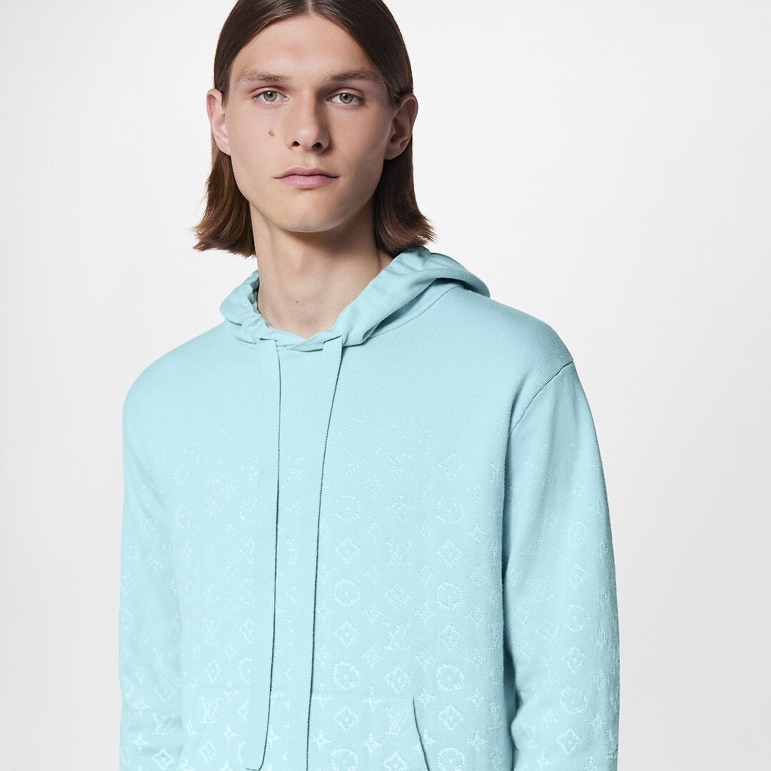 Light Blue Gradient Cotton Hoodie