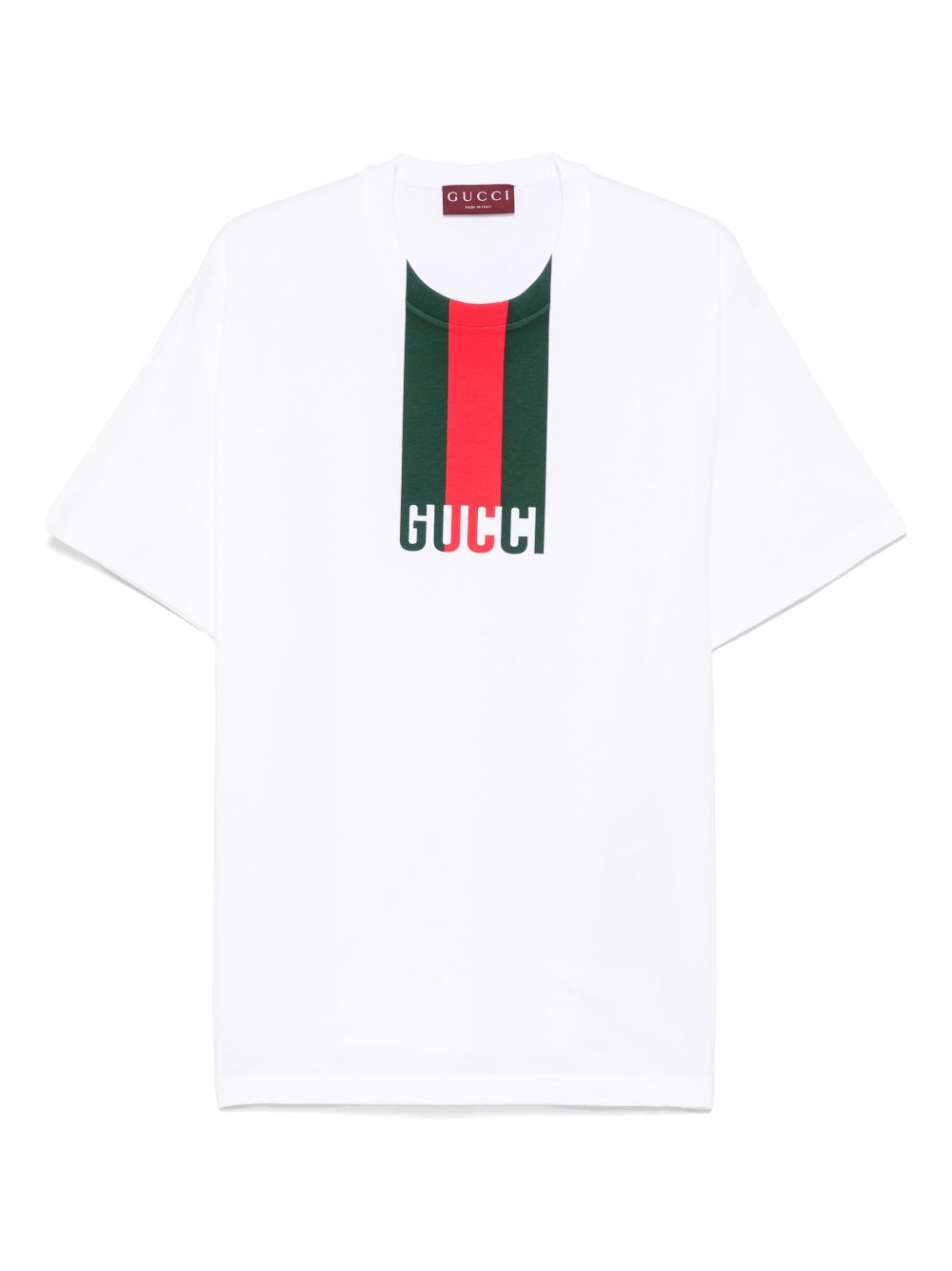 White Cotton Jersey T-shirt with a Web Print
