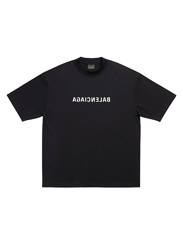 Mirror Print Black Oversize T-shirt