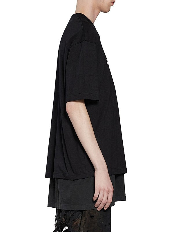 Mirror Print Black Oversize T-shirt