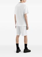 Logo-embroidered White Cotton T-shirt with Pocket